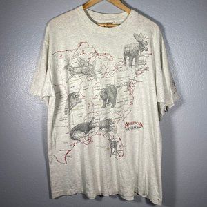Vintage American Outback Map America Animal Tee